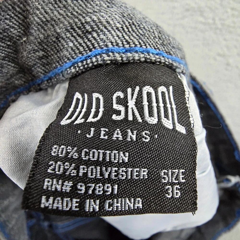 Old Skool‎ Denim Jeans Black Medium Wash Mens 36X30 Hip Hop Baggy